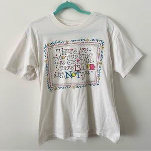 Vintage 80s funny graphic T-shirt single stitch L white adult religious god
